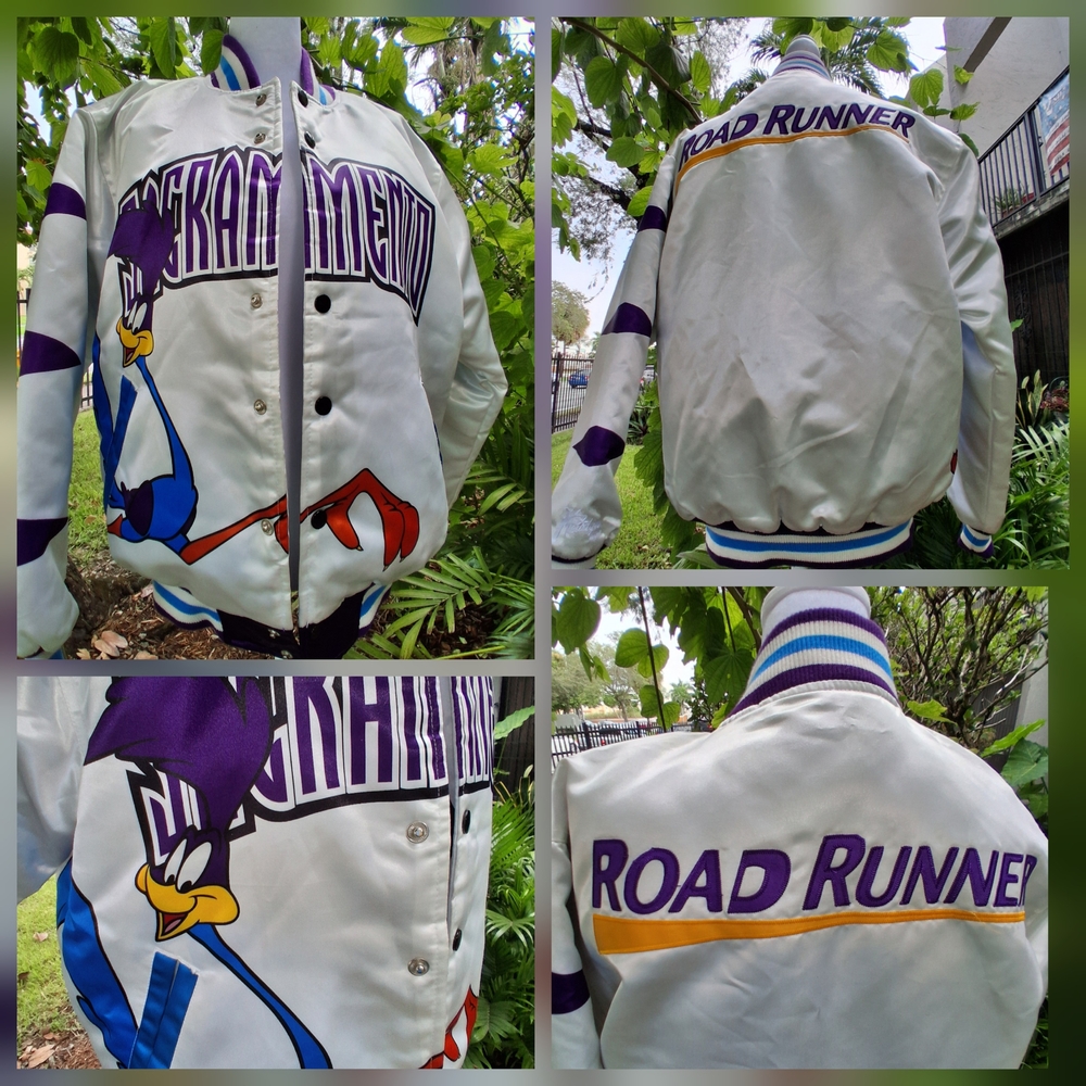 🔥Roadrunner Sacramento Kings Headgear Classics Embroidered Satin Jacket Small